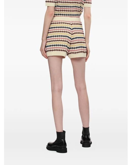 Zimmermann Natural Drawstring Knitted Shorts