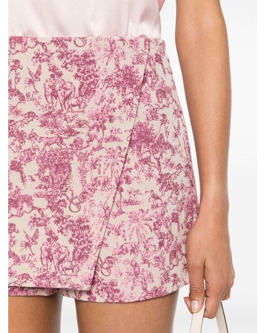 Maje Floral-Print Layered Skort