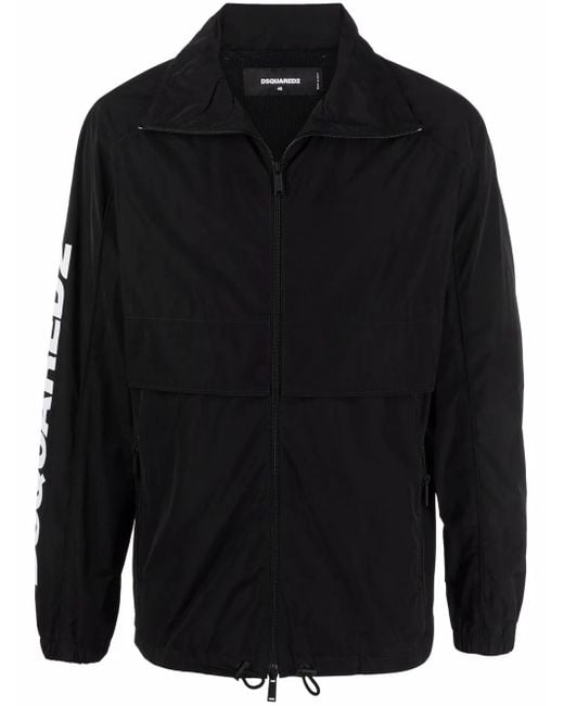 Cappotto Con Zip E Stampa Logo di DSquared² in Blue da Uomo