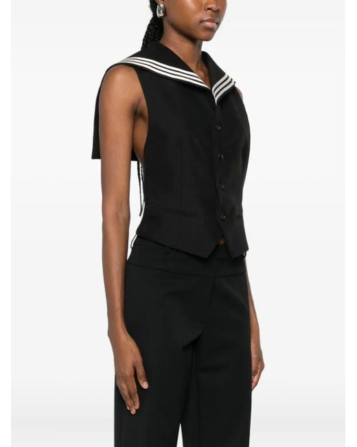 Coperni Black Striped Collar Vest