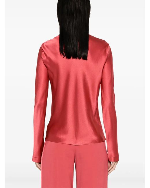 Alberta Ferretti Red Klassische Satinbluse