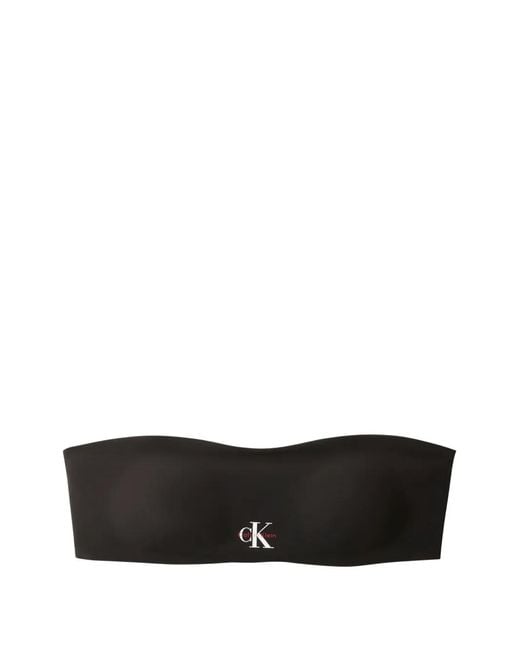 Calvin Klein White Bandeau Tie-Back Bikini Top