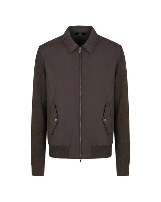 Herno Brown Cardigan À Empiècements for men