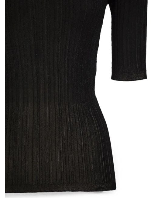 Fabiana Filippi Black Ribbed-Knit T-Shirt