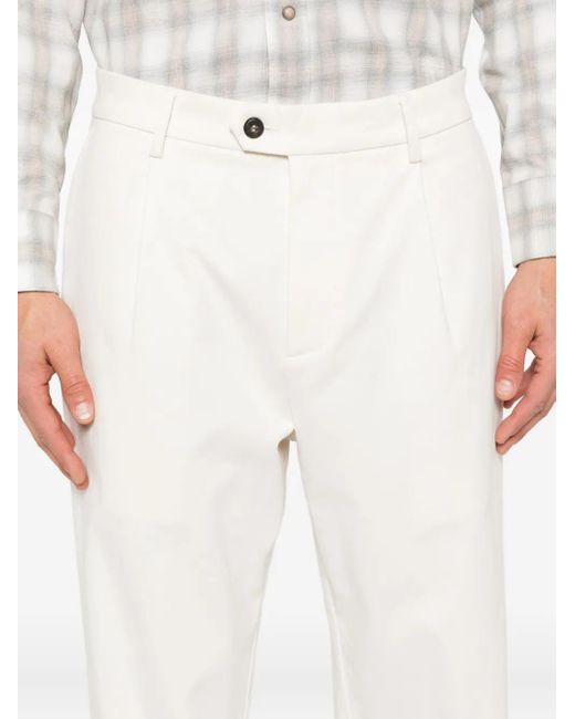 Eleventy White Tapered Trousers for men