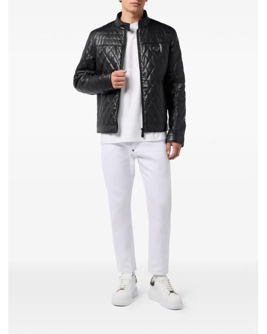 Philipp Plein Black Padded Zip-Up Jacket for men