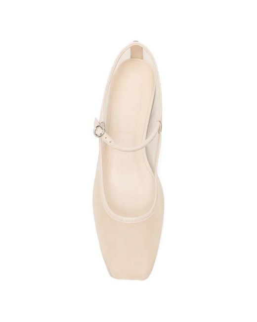 Aeyde White Uma Mesh Ballet Flats