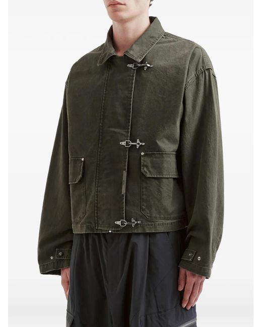 FIVE CM Green Flap-Pocket Toggle Jacket for men