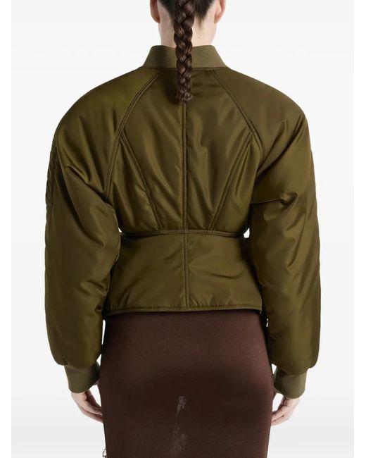 Balmain Nylon Peplum Jack in het Green