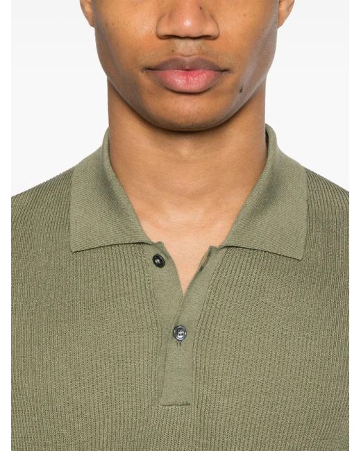 Mauro Ottaviani Green Knitted Polo Shirt for men