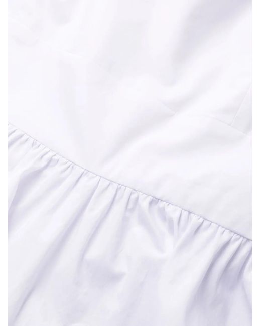 Philipp Plein White Ruffle-Detail Maxi Dress