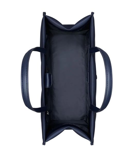 Borsa Tote Ella Media Con Logo Goffrato di Tory Burch in Blue