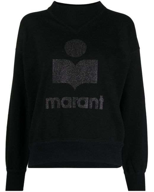 Étoile Isabel Marant Black Glitter Logo-print Sweatshirt