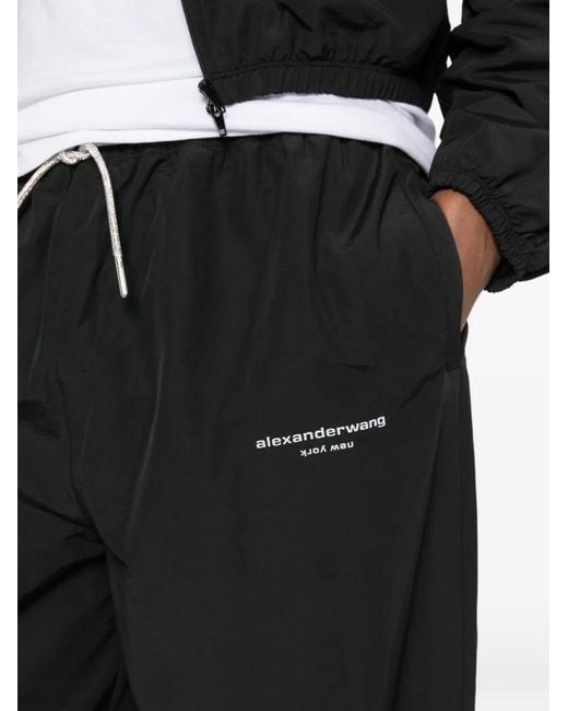 Alexander Wang Black Logo-Print Track Pants