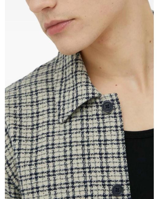 Samsøe & Samsøe Gray Checked Button Shirt for men
