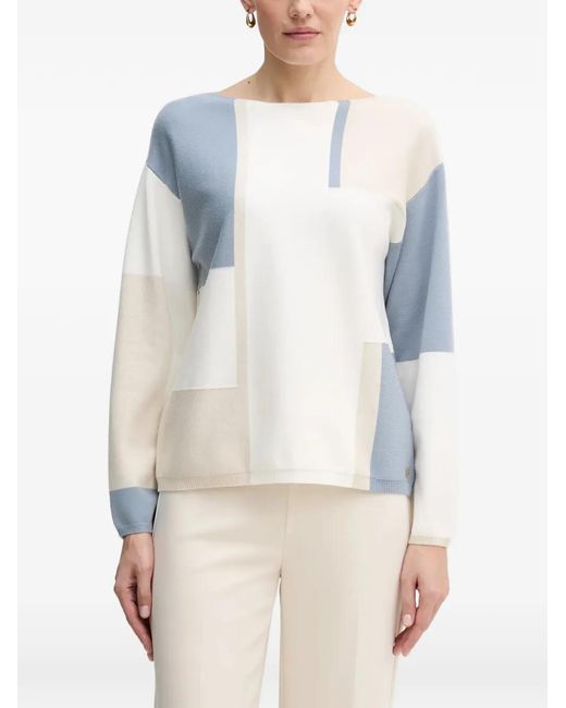 Joseph Ribkoff Blue Colourblock Sweater