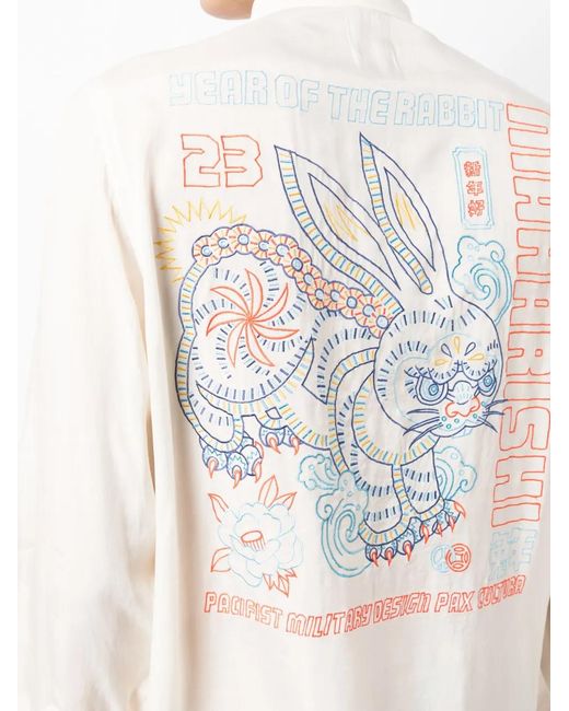 Camicia Year Of The Rabbit Con Ricamo di Maharishi in White da Uomo
