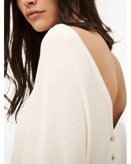 Ba&sh Natural Open-Back Buttoned Sweater
