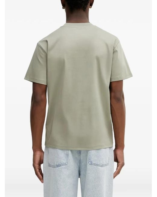 HELIOT EMIL Green Logo-Plaque T-Shirt for men