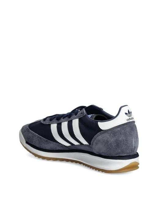 Adidas Blue Three-Stripe Suede Trainers