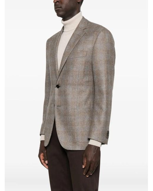 Corneliani Gray Checked Two-Button Jacket for men