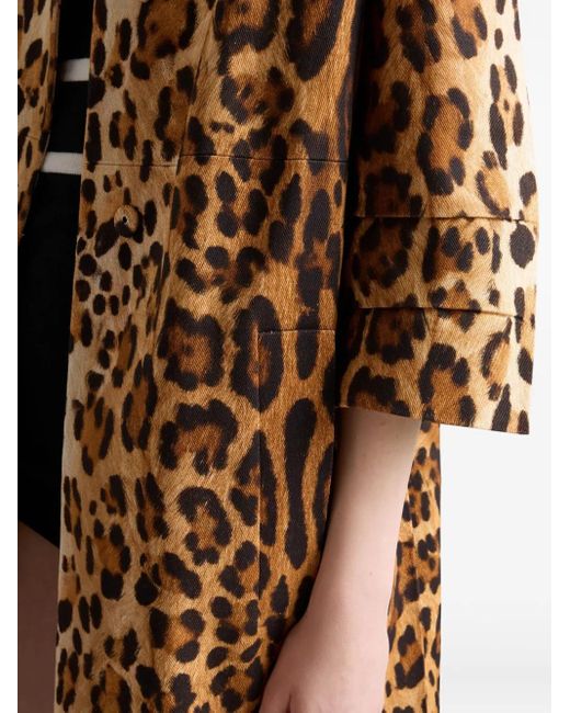 Prada Brown Leo Printed Coat