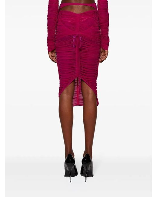 Mugler Red Jupe Pencil Skirt