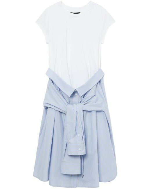 Juun.J Blue Shirted-skirt Midi T-shirt Dress