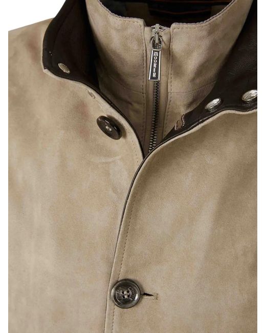 Giacca Con Zip di Moorer in Natural da Uomo