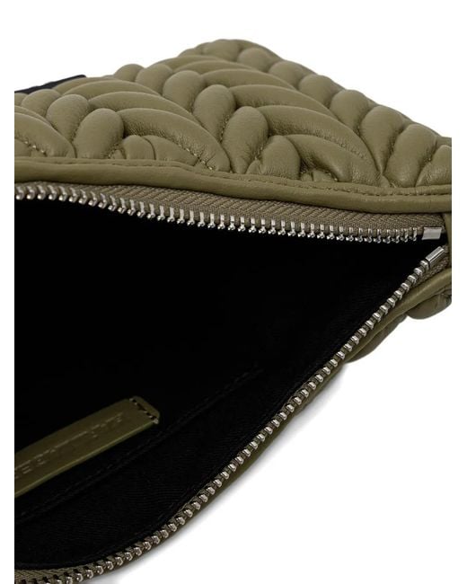 Karl Lagerfeld Green Quilted Logo-Plaque Cross Body Bag