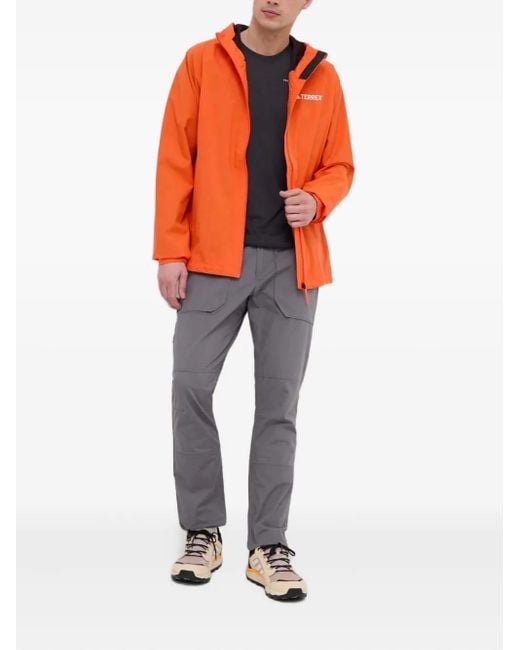 Adidas Orange Veste Zippée À Capuche for men