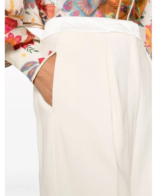 Forte_forte White Pleat-Detail High-Waist Trousers