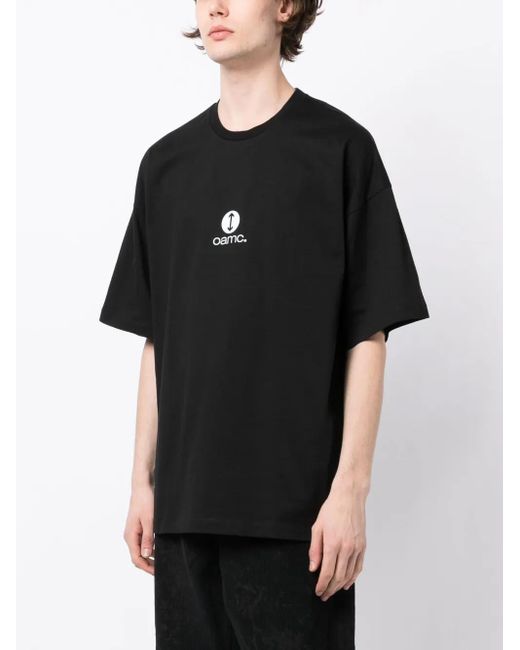 OAMC Black Photograph-Patch Oversized T-Shirt for men