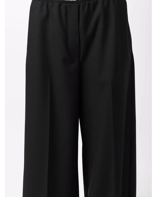 Stella McCartney Black Logo-Waistband Palazzo Trousers