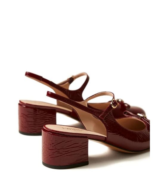 Twinset 50 Mm Pumps Van Kalfsleer Met Strik in het Red