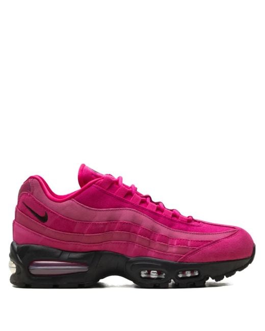 Nike Pink Air Max 95 Suede Sneakers for men