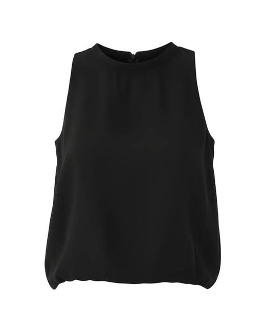 ELEH Black Zip Sleeveless Blouse