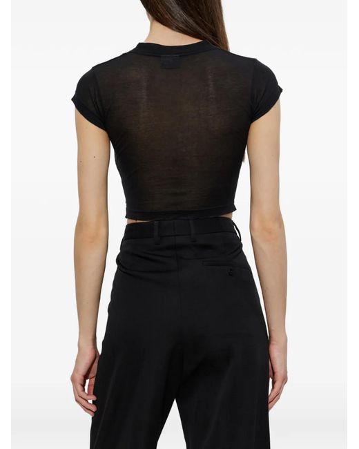 Balenciaga Black Asymmetrical Logo-Print T-Shirt