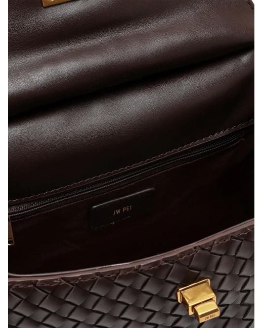 JW PEI Black Lucia Woven Top-Handle Tote Bag