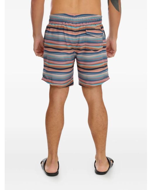 Amir Slama Blue Striped Swim Shorts for men