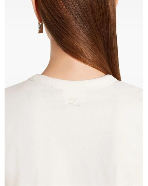 Courreges White Embroidered Tee Clothing