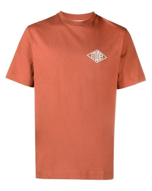 メンズ Etudes Studio ロゴ Tシャツ Orange