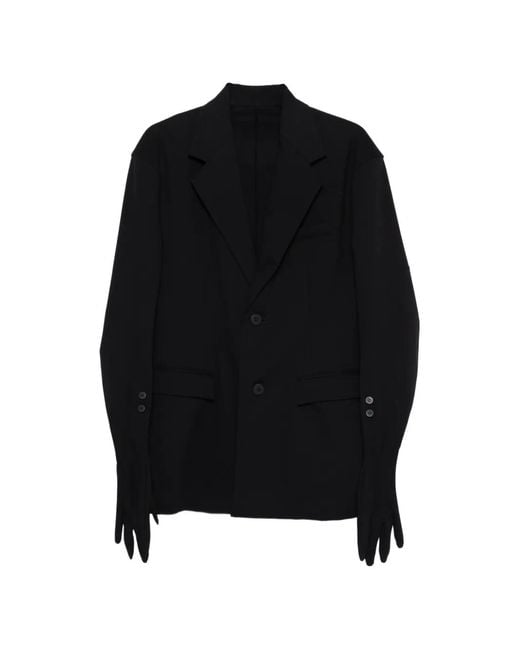 Issey Miyake Black Schmale Jacke mit Handschuhdetail