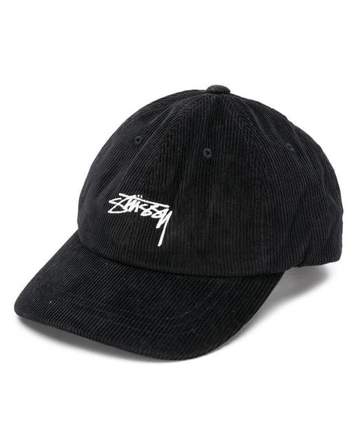 Gorra de pana con logo Stussy de hombre de color Black
