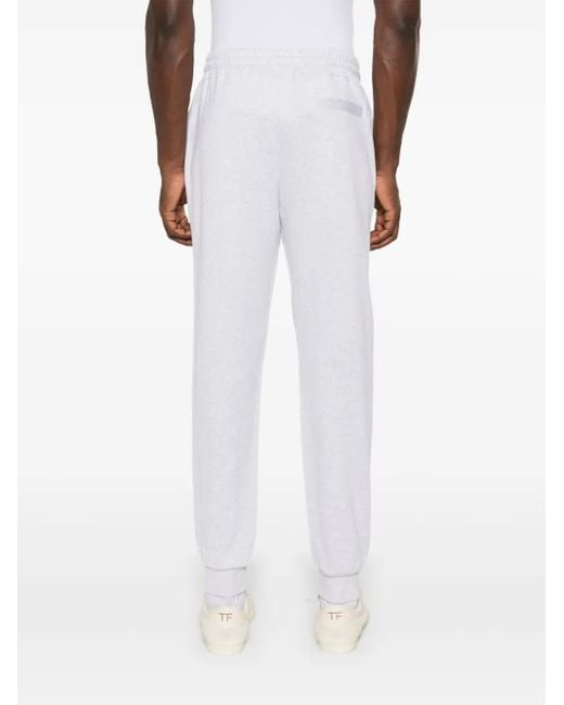 Eleventy White Logo-Print Track Trousers for men