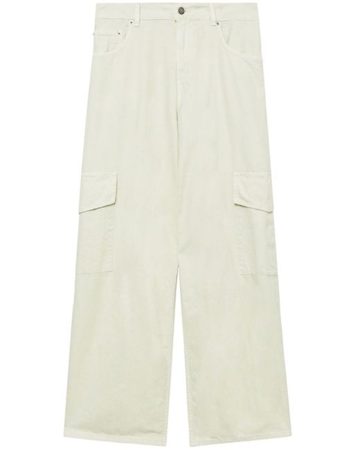 Haikure White Straight-Leg-Jeans mit Cargotaschen