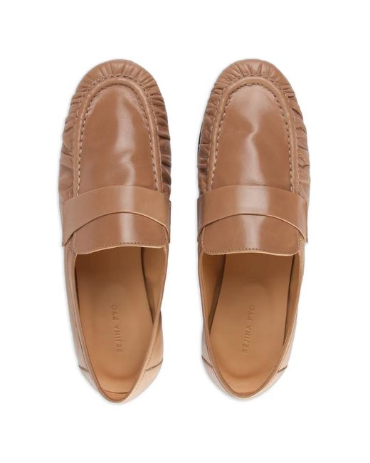 Rejina Pyo White Ruched Leather Loafers