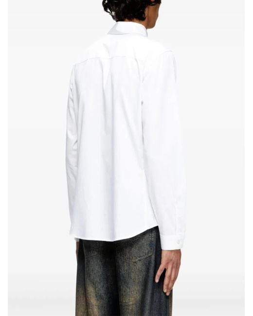 DIESEL White S-Fitty-Qfav Button-Up Shirt for men