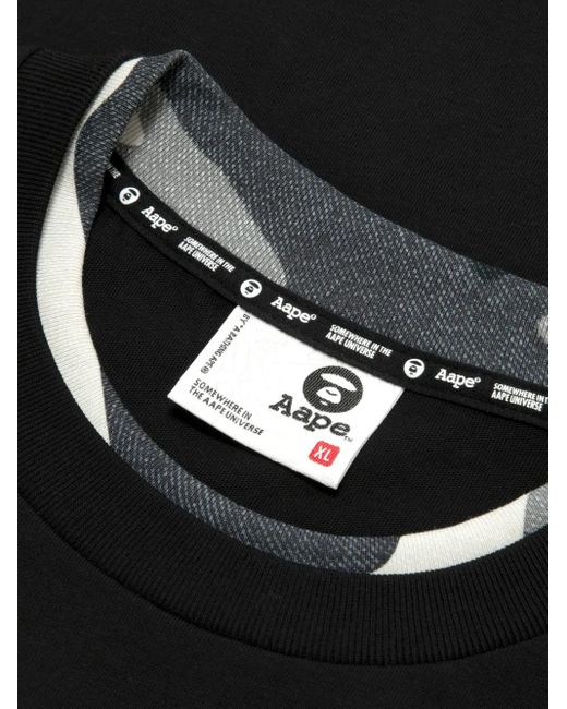 T-Shirt En Coton À Détail Camouflage Aape By A Bathing Ape pour homme en coloris Black