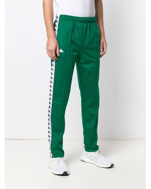 Kappa Logo Tape Detail Track Pants in Green for Men | Lyst